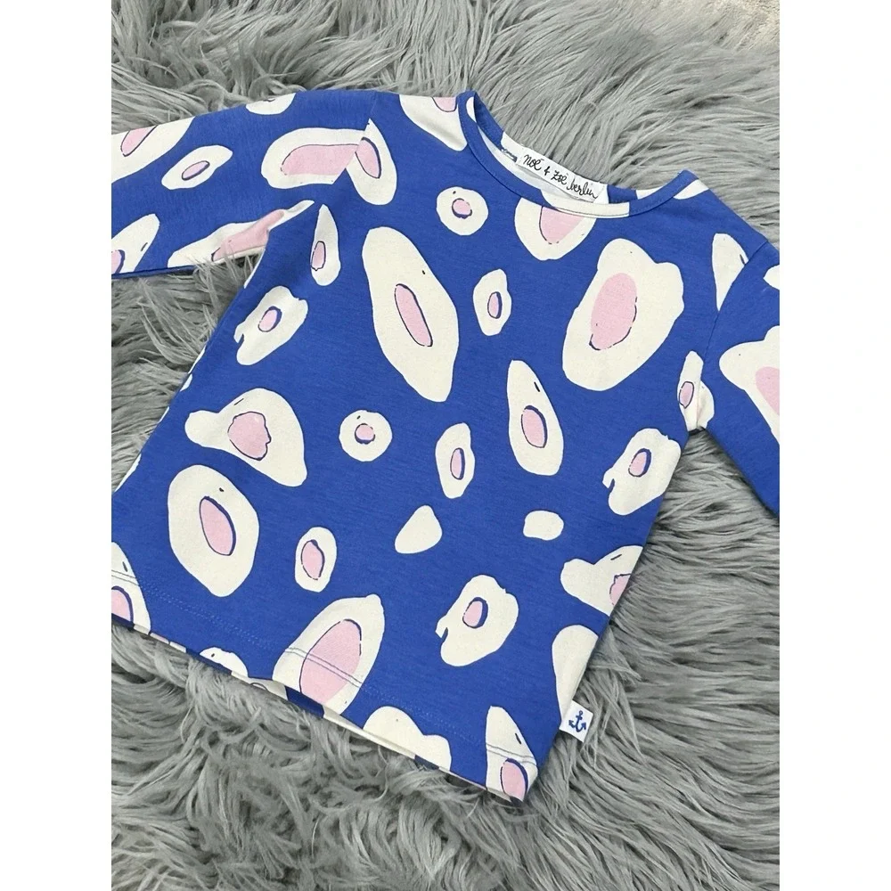 Noé & Zoë Blue Long Sleeve Baby Top With Space Eggs Design Size 12-18 month‎
